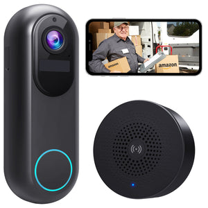 Morecam J2 Wireless Doorbell Camera with Wireless Chime, 1080P HD, 2-Way Audio